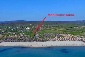 Location st tropez, st aygulf mobil-home pied le mer.