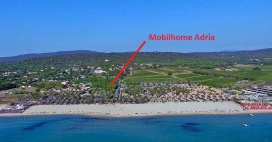 Location st tropez, st aygulf mobil-home pied le mer.