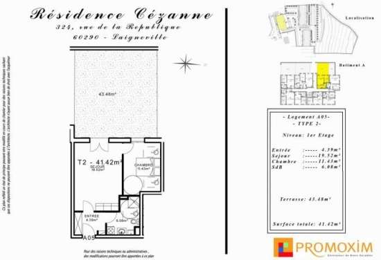 Laigneville - appartement 2 pièces avec terrasse + 2 parkings