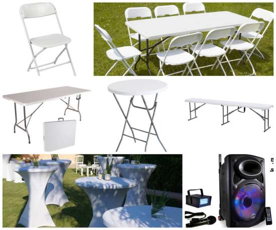 Location tables, chaises, mange-debout - Rouvres