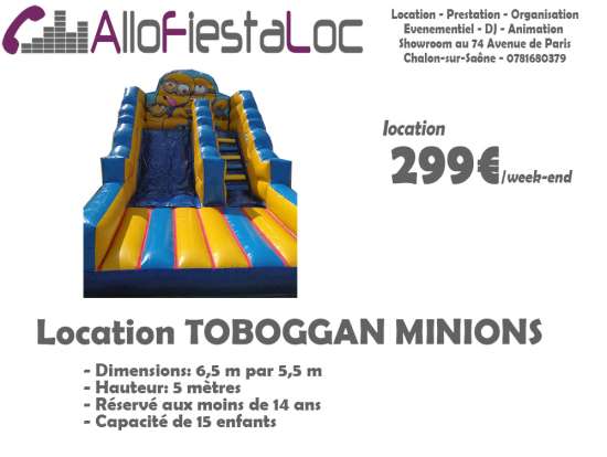 Location toboggan minions - location structure gonflable